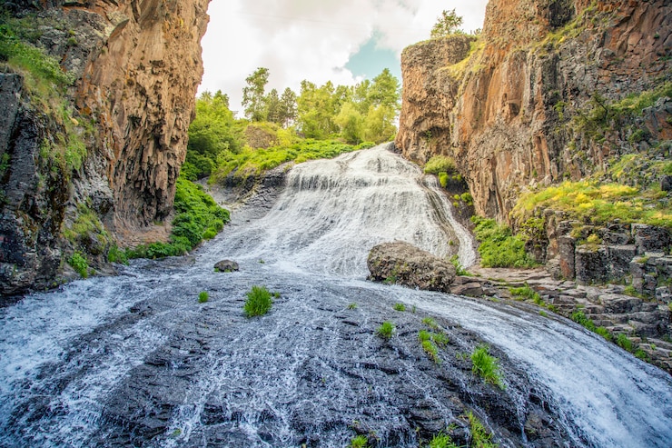 Jermuk waterfall Arpa river Armenia