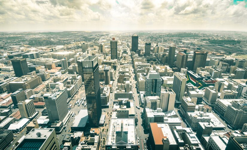 Johannesburg skyline before sunset