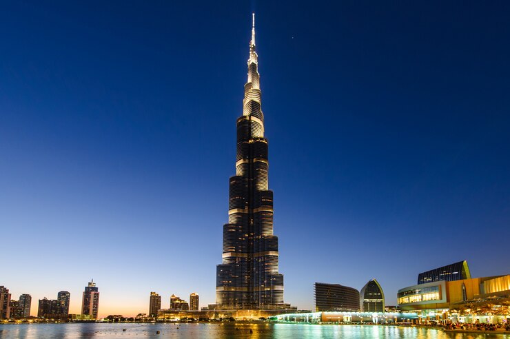 burj Khalifa at night Dubai