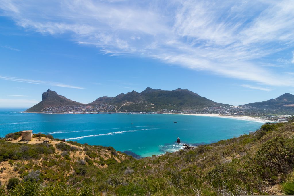 Breathtaking view of the Chapman’s Peak by the ocean captured in South Africa